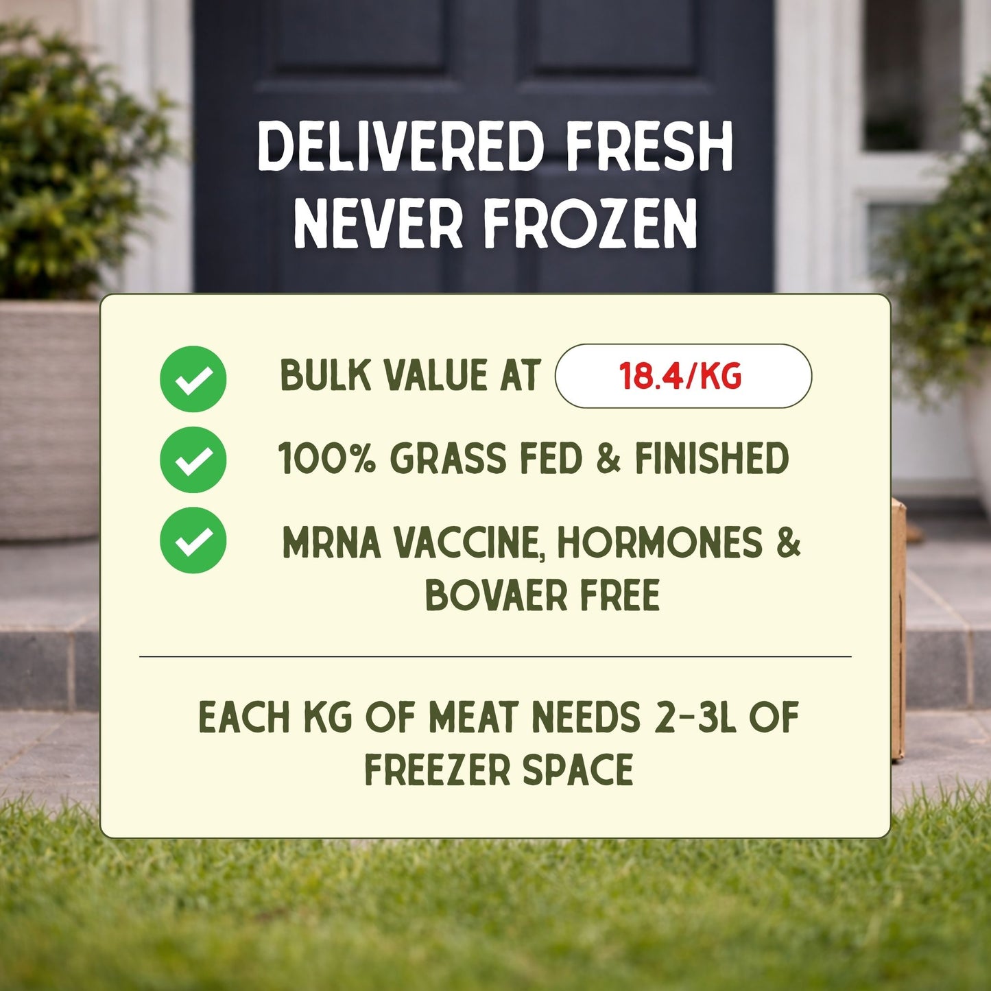 Grass Fed Beef 1/8 Body ~25kg