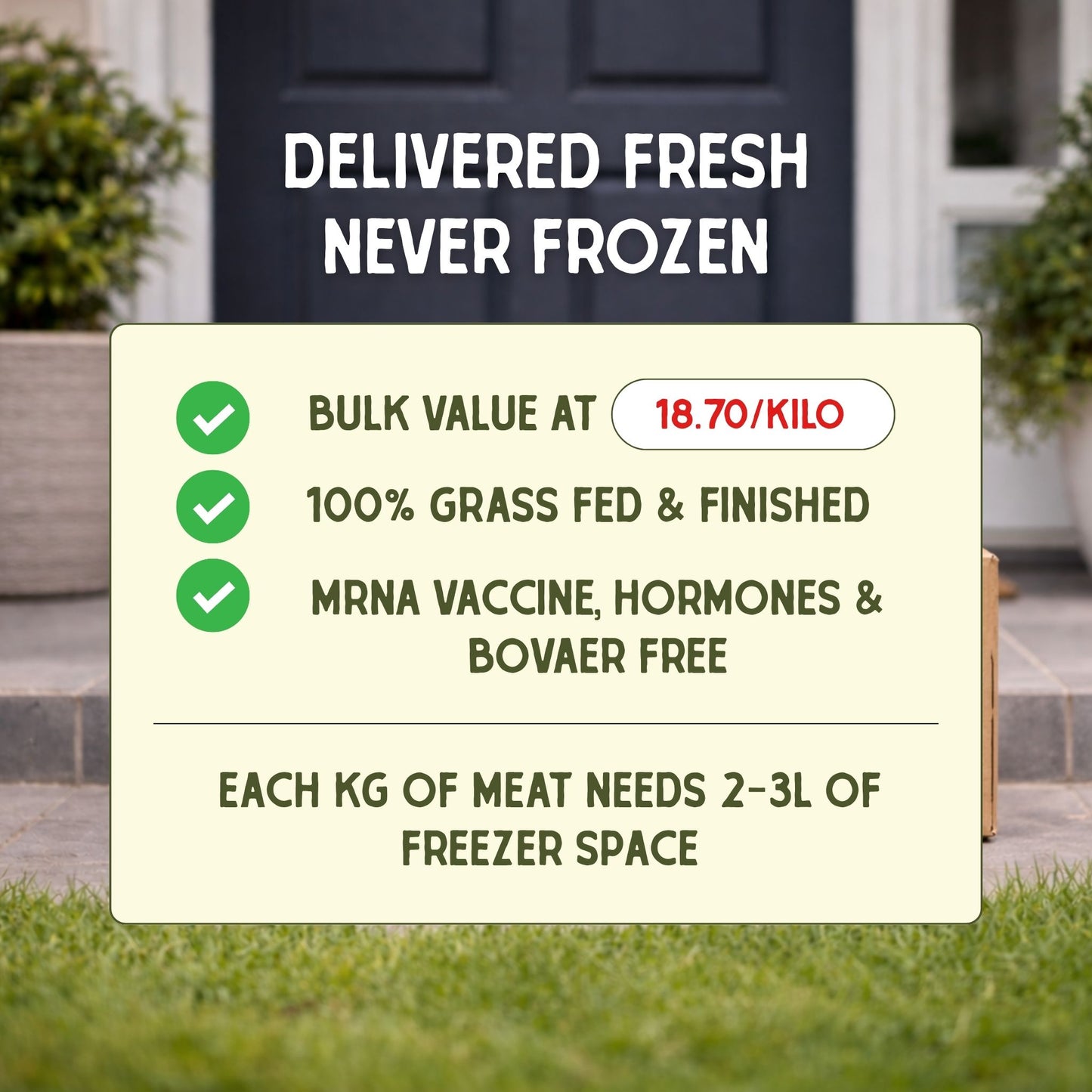 Grass Fed Beef 1/2 Body ~100kg