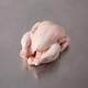 Free Range Whole Chicken ~1.4kg on stainless steel butcher's bench