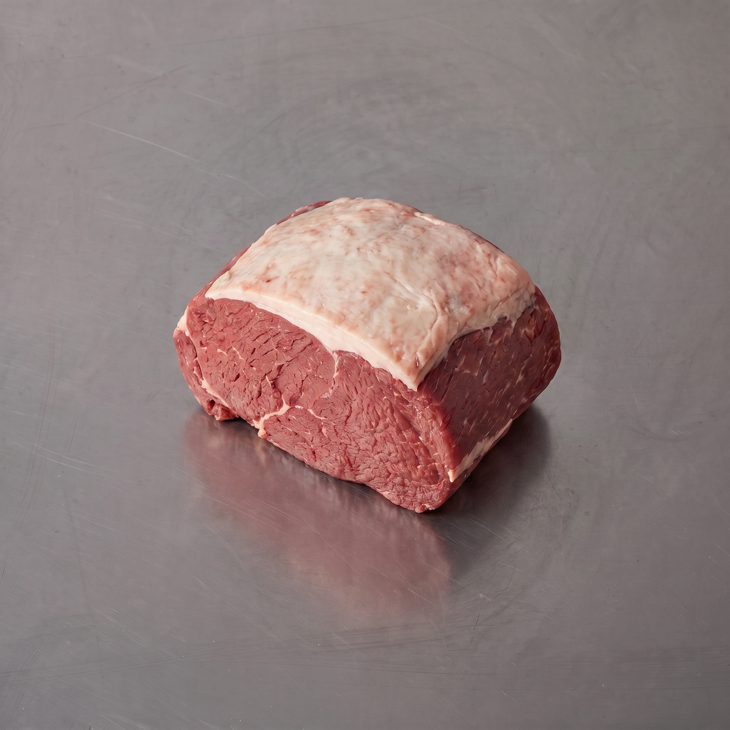 Grass Fed Silverside ~1.2kg on stainless steel butcher's bench