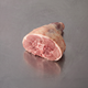 Grass Fed Lamb Leg Roast Half ~1.4kg on stainless steel butcher's bench