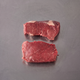 Grass Fed Rump ~500g on stainless steel butcher's bench
